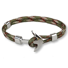 HOMOD 2019 New Fashion Black Color Anchor Bracelets Men Charm Survival Rope Chain Paracord Bracelet Male Wrap Metal Sport Hooks