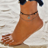 Vintage Star Elephant Anklets Bracelet For Women Boho Pendent Double Layer Anklet Bohemian Foot Jewelry Gift chaine de cheville